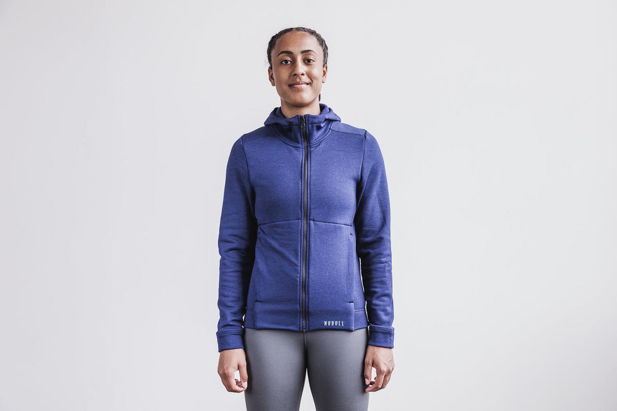 Nobull Performance Zip-up Women's Hoodie Navy | Australia (KR3718)